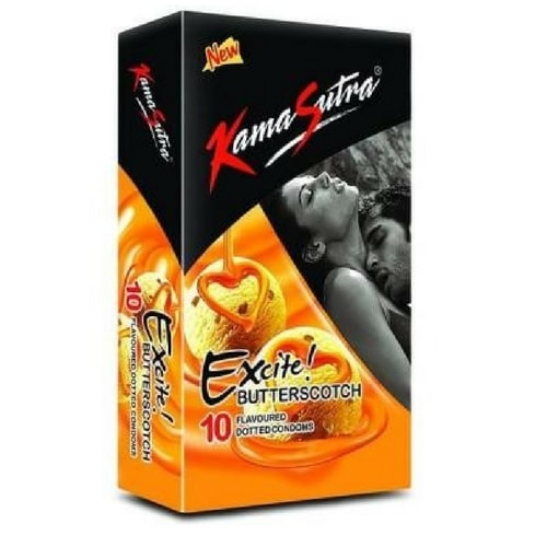 Kamasutra excite butterscotch flavoured 10s condoms