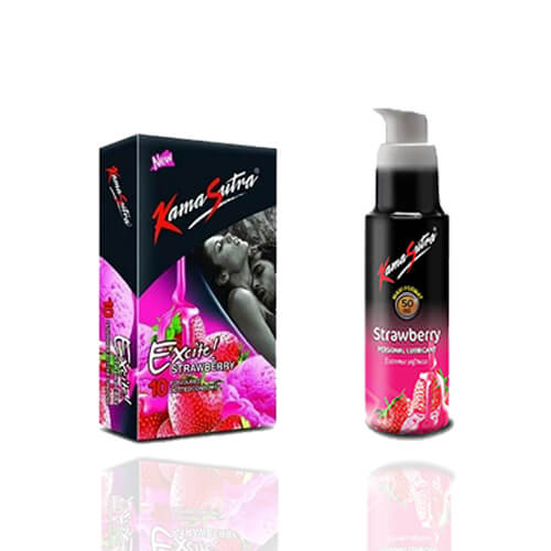 Strawberry Flavoured KamaSutra Lube and Kamasutra Strawberry Flavoured Condoms