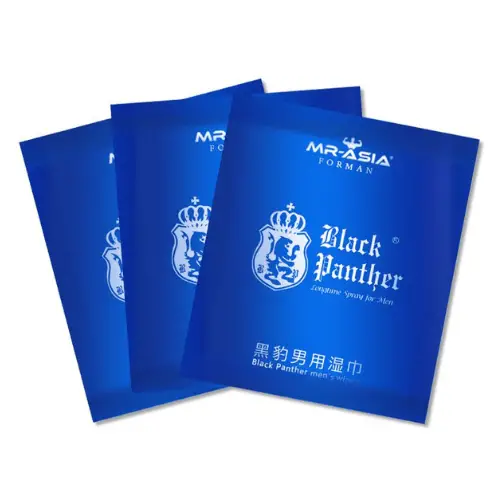 Black Panther Delay Wipes - 3 Pcs