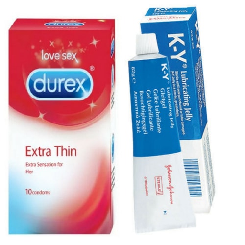 Durex Extra Thin Condoms and K-Y Jelly Combo Pack