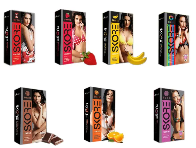 Skore variety of flavoured condoms