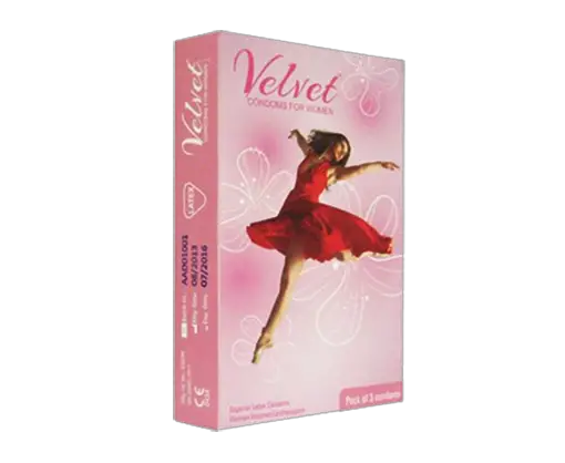 Velvet female condoms