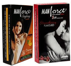 Manforce Orange and Strawberry Flavoured Condoms Combo