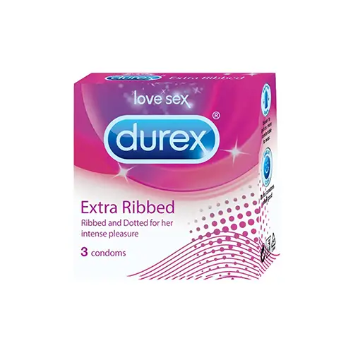 Durex Extra Ribbed Condoms 3s pack