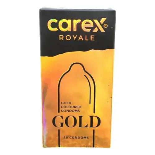 Carex Royal Gold Coloured Condoms - Small Size Condoms 10s pack