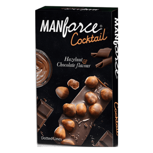 Manforce Cocktail Chocolate-Hazelnut Flavored and Extra Dotted Condoms - 10s Pack