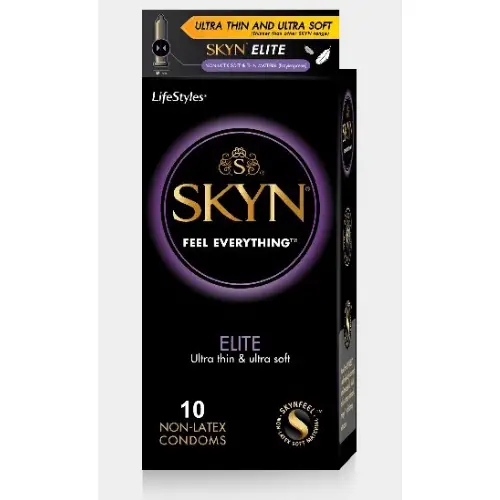 SKYN Elite non-latex condoms - Thinnest Condoms - 10s Pack
