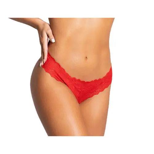 Red colour erotic panty with white pearls