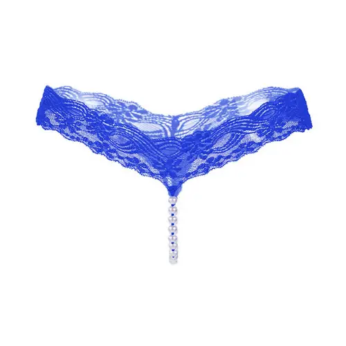 Royal blue panty with white pearl design