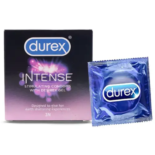Durex Intense ribbed and dotted 3s condoms
