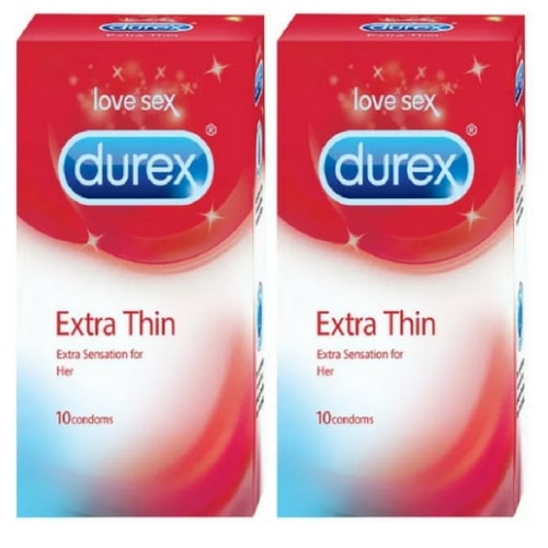 Durex Extra Thin Condoms Combo Pack of 2 - 20 Condoms