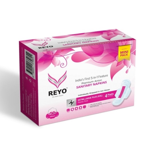 REYO Mini Pack - Extra Large Plus XXL- 4 Anion Pads - 330mm for Heavy Flow