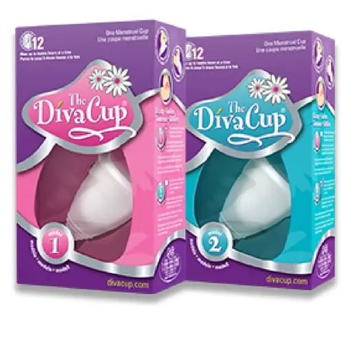 Diva cup - Menstrual cup - 2 sizes - Nude colour - Hollow stem