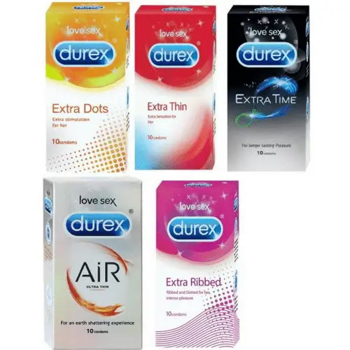 Durex Condom Combo - New Varieties Of Durex Condoms 5 Packs - 50 Condoms