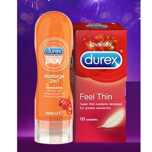 Durex Feel Thin and Massage Gel pack of 2