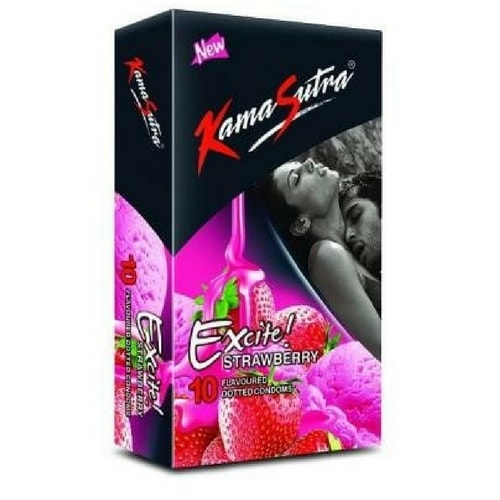 Kamasutra Strawberry Flavoured condoms - 10s Pack of 2