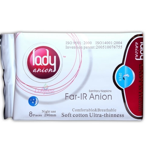 Lady anion sanitary napkins - night use  - 290mm - 8 pieces/pack