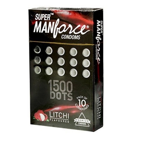 Manforce 1500 Dots and Litchi Flavoured Condom 10