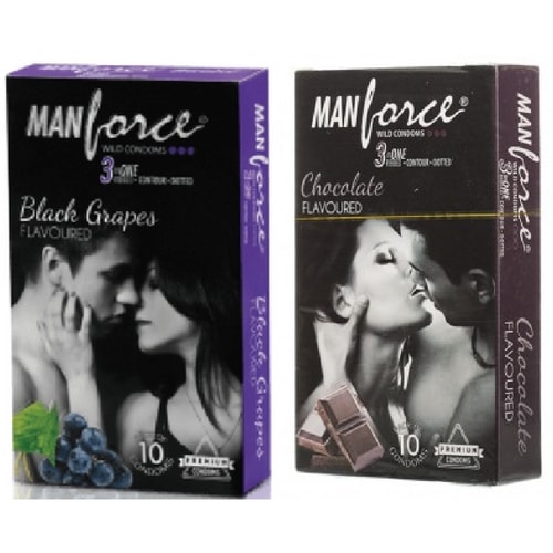 Manforce Chocolate and Grapes Flavoured Condoms Combo