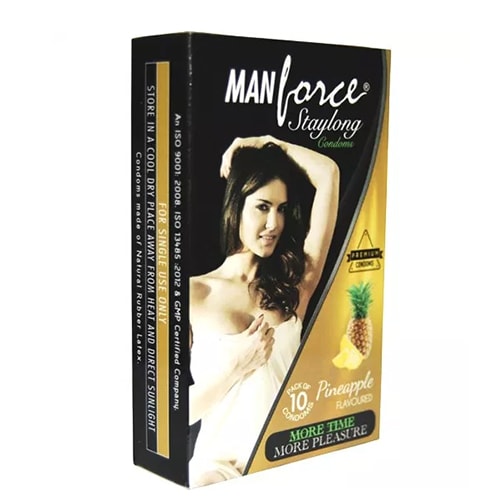 Manforce staylong pineapple flavoured condoms 10