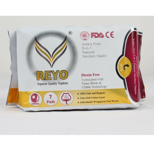 REYO Anion Sanitary Napkin 330mm Large - Pack of 7 Pcs