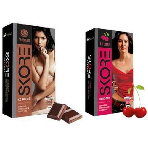Skore Cherry and Chocolate Condoms Combo