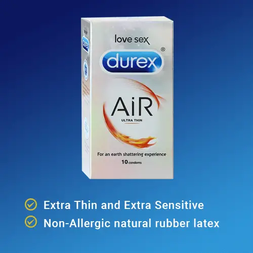 Durex Air Ultra Thin Condom - Close Fit 0.045 mm thin - 10 Condoms