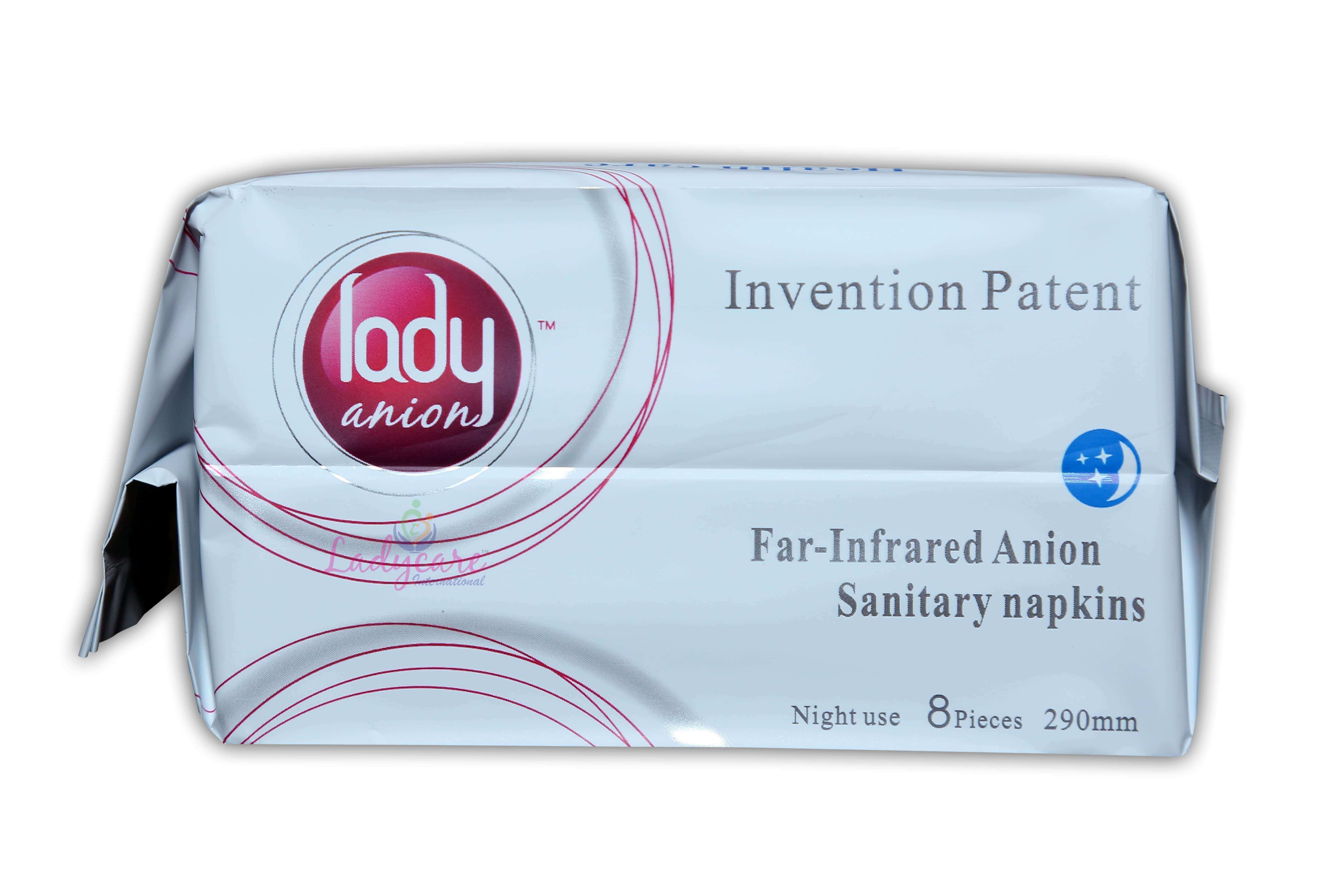 Lady anion sanitary napkins - night use  - 290mm - 8 pieces/pack