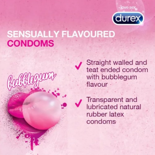 Durex Bubblegum Sensually Flavoured Condom 10s pack