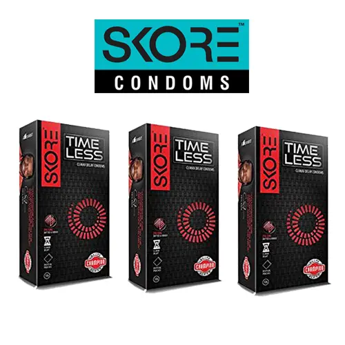 Skore Timeless Climax Delay Condoms - Zig Zag Textured Condoms 10s Pack